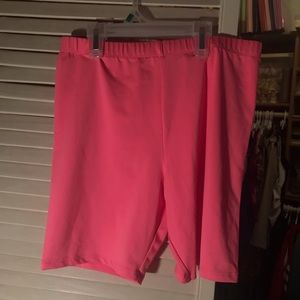 Neon pink biker shorts